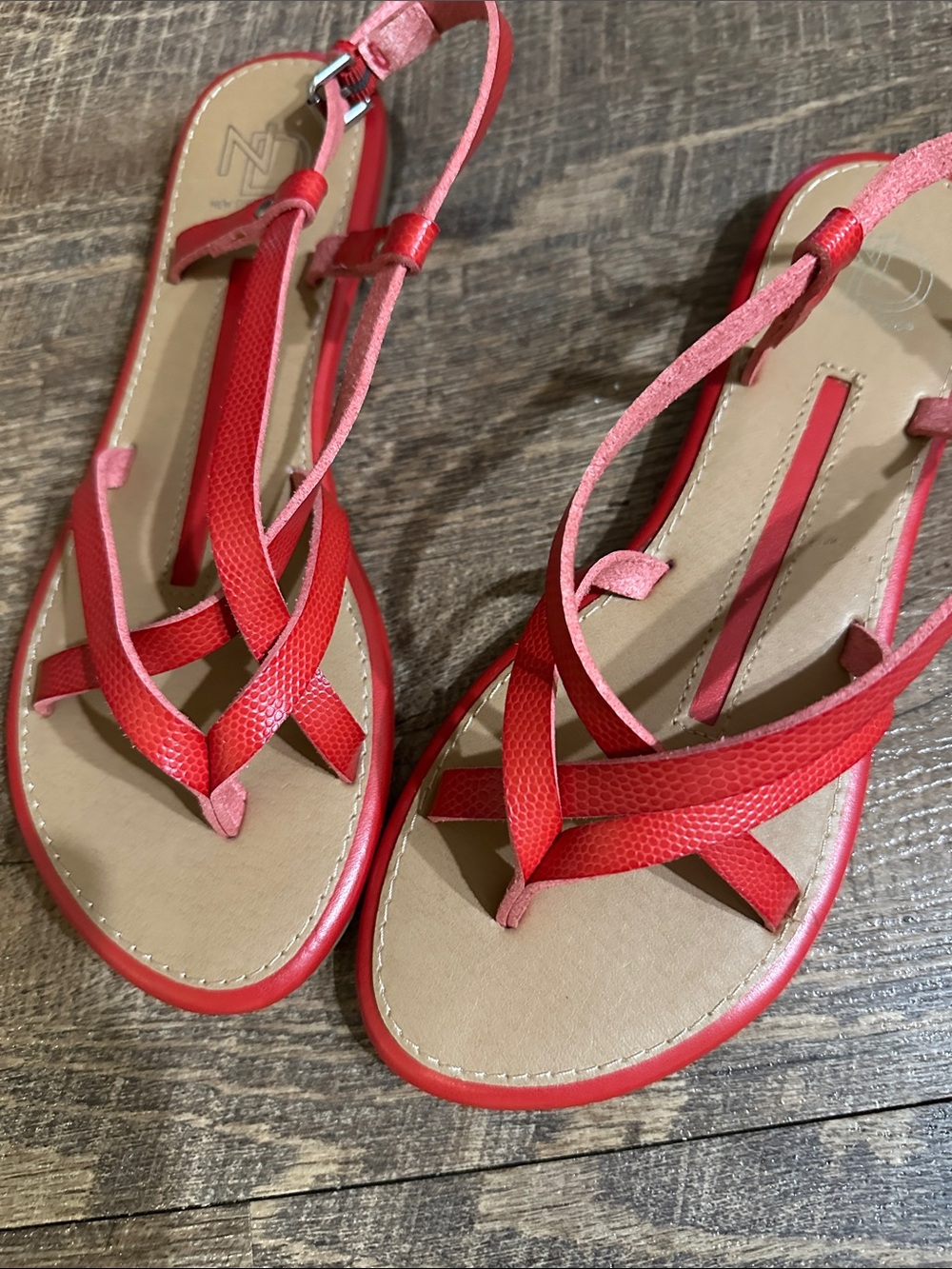 New Directions Women's Red Strappy Slingback Sandals - Lightweight Summer Size 8